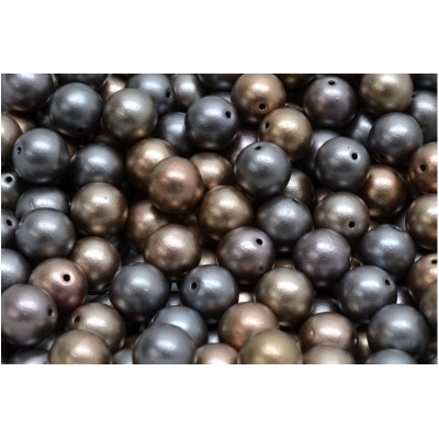 Round Beads 8mm Metallic Bronze & Grey 23980-01670