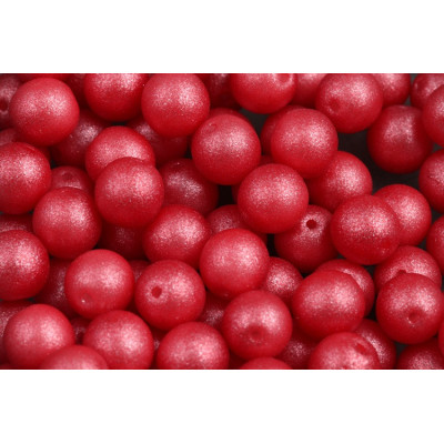 Czech Round Beads 8mm Red Pearl 542006 | Glass Beads