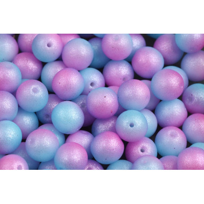 Round Beads 8mm Matte Pink Blue 02010-542003 | Rutkovsky Czech Glass