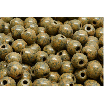 Round Beads 8mm Picasso Terracotta 23980-86800-33302 | Rutkovsky