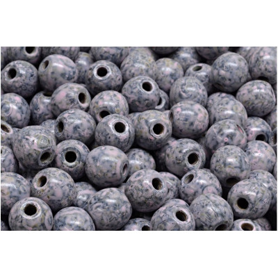 Mauve Picasso Round Beads 8mm 23980-86800-33304 | Rutkovsky Glass