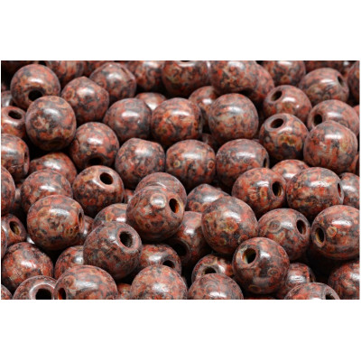 Round Beads 8mm Picasso Terracotta 23980-86800-33307 | Rutkovsky