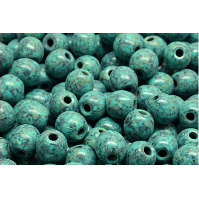 Turquoise Picasso Round Beads 8mm 23980-86800-333010 | Rutkovsky