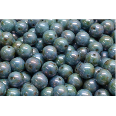 Round Beads 8mm Turquoise Picasso 02010-65431 | Rutkovsky