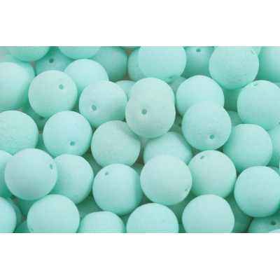 Matte Aqua Czech Glass Round Beads 8mm 92928 | Rutkovsky