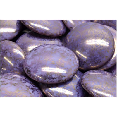 Lilac Gold Czech Glass Cabochon Beads 25mm 28410-15496 | Rutkovsky