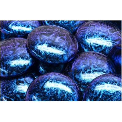 Czech Glass Cabochon Beads 25mm Nebula Blue Violet 86966 | Rutkovsky