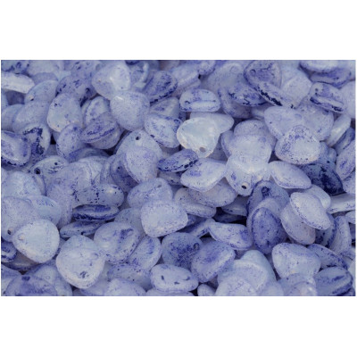 Rose Petal Beads 8x7mm Etched Light Blue 54325 | Czech Glass