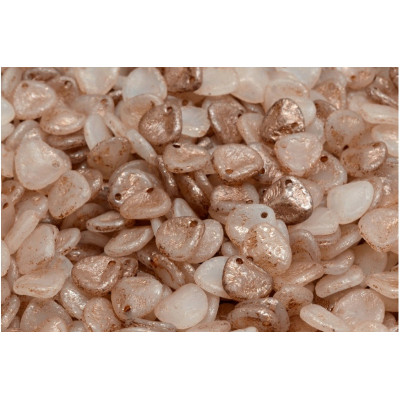Rose Petal Beads 8x7mm Beige Copper 02010 - ETCH-54324 | Glass Beads