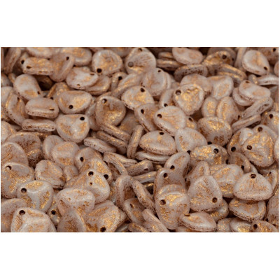 Rose Petal Beads 8x7mm Etched White Gold 54317 | Rutkovsky