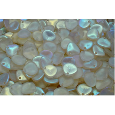 Rose Petal Beads 8x7mm Cream Iridescent 00030 - ETCH-28701