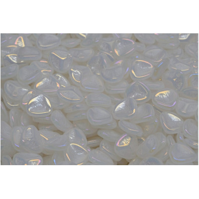 Rose Petal Beads 8x7mm White Iridescent 02010-21415 | Rutkovsky