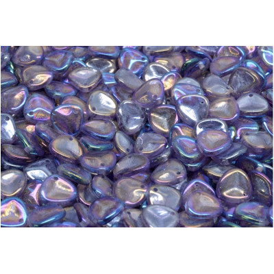 Rose Petal Beads 8x7mm Violet Iridescent 20500-21405 | Czech Glass