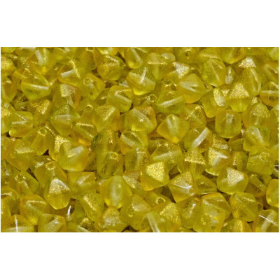 Yellow Bicone Beads 6mm 00030-542009 | Rutkovsky Glass