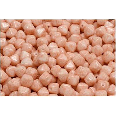 Bicone Beads 6x6mm Peach Marbled 34305 | Rutkovsky