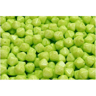 Bicone Beads Lime Green Marbled 02020-34310 6mm | Rutkovsky