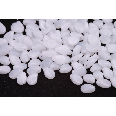 Preciosa Pip Beads 5x7mm White Alabaster 02010 | Czech Glass