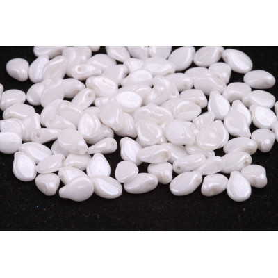 White Luster Preciosa Pip Beads 5x7mm 02010/14400 | Czech Glass