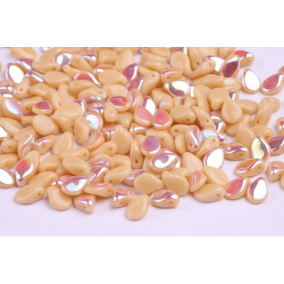 Preciosa Pip Beads 5x7mm Beige Opaque AB 13020 | Czech Glass
