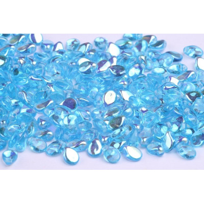 Preciosa Pip Beads 5x7mm Aquamarine AB 60020 | Czech Glass Drops
