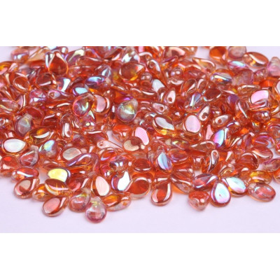 Preciosa Pip Beads 5x7mm Crystal Orange Rainbow 98535 | Czech Glass