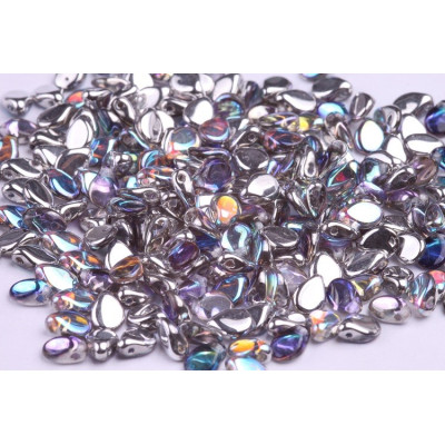 Preciosa Pip Beads 5x7mm Crystal Silver Rainbow 00030/98530