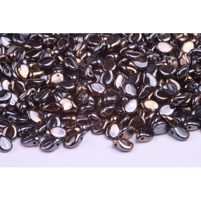 Preciosa Pip Petal Beads 5x7mm Black Combi Luster 23980/91502