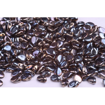 Preciosa Pip Beads 5x7mm Black Dark Grey Luster 23980/27633