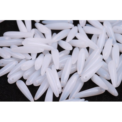Preciosa Thorn Beads 5x16mm White Alabaster 02010 | Czech Glass