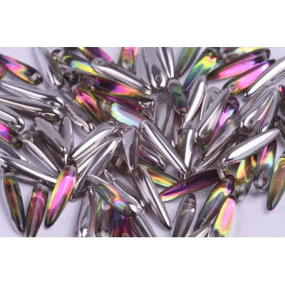 Preciosa Thorn Beads 5x16mm Crystal Vitrail Green 00030/29436