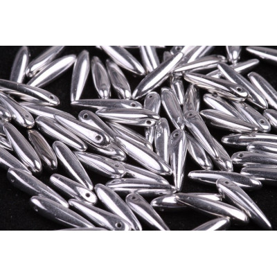 Preciosa Thorn Beads 5x16mm Silver Labrador 00030/27000 | Spike Beads