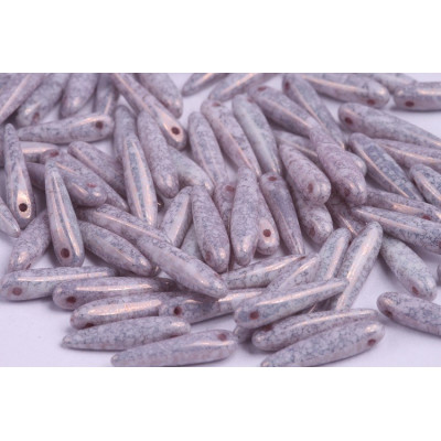 Preciosa Thorn Beads 5x16mm White Terracotta Copper 15435 | 12pcs