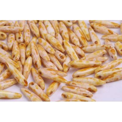 Preciosa Thorn Beads 5x16mm White Travertine 03000/86800 | Czech Glass