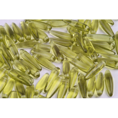 Czech Thorn Beads 5x16mm Transparent Green 50220 | Preciosa