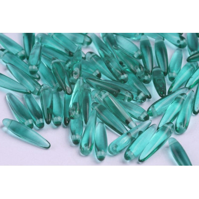 Preciosa Thorn Beads 5x16mm Transparent Green 50710 | Czech Glass