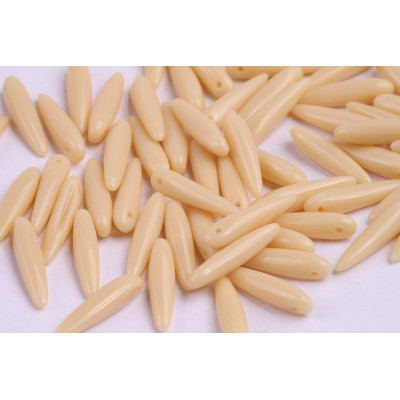 Preciosa Thorn Glass Beads 5x16mm Beige Opaque 13020 | 12pcs