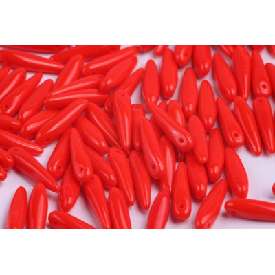 Preciosa Thorn Beads 5x16mm Red Opaque 93180 | Czech Spike Beads