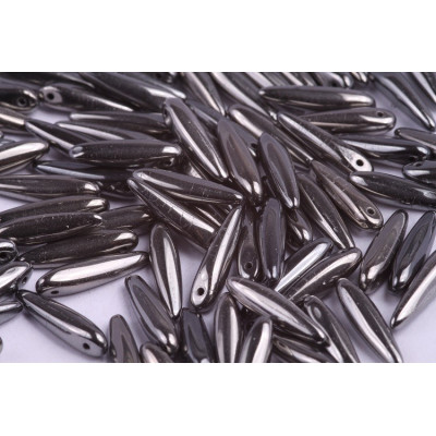 Preciosa Thorn Beads 5x16mm Black Vacuum Hematite 27200 | 12pcs