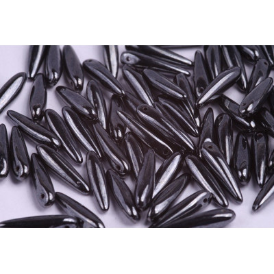 Preciosa Thorn Beads 5x16mm Black Luster 23980/14400 | Czech Glass