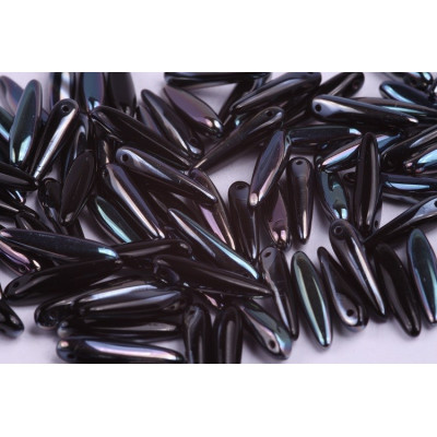 Preciosa Thorn Beads 5x16mm Black Viridian 23980/22501 | Glass Beads