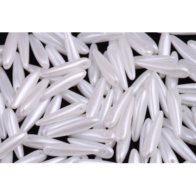 Preciosa Thorn Beads 5x16mm Pearl White 02010/25E01 | Czech Glass