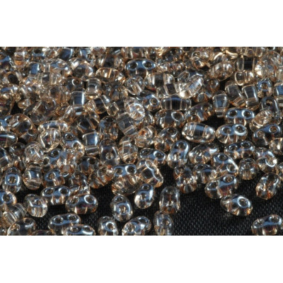 Preciosa Twin 2-Hole Beads 2.5x5mm Crystal No. 2 | Czech Glass