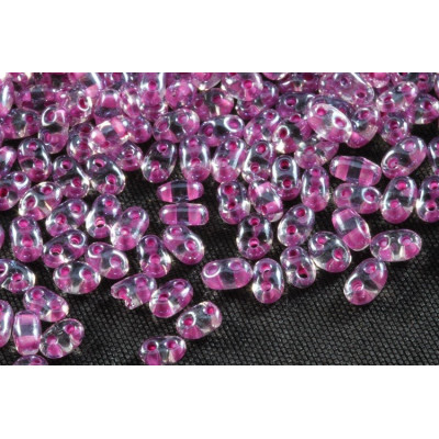 Czech Twin Beads 2.5x5mm Pink | Preciosa Two-Hole Glass Beads