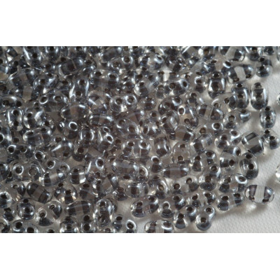 Preciosa Twin Beads 2.5x5mm Anthracite 38649 | Czech Glass Beads