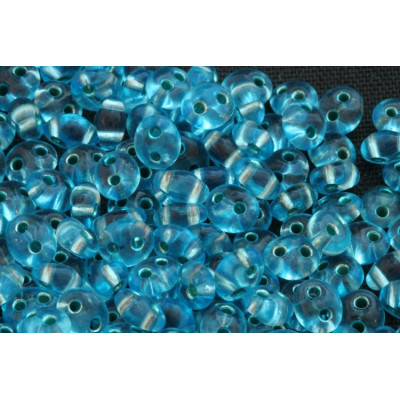 Preciosa Twin Two-Hole Beads Aqua Blue 40 2.5x5mm | Czech Glass