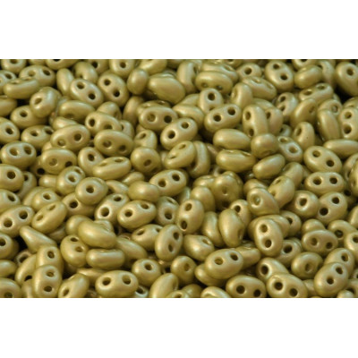 Preciosa Twin 2.5x5mm Green No. 50 | Czech Glass Two-Hole Beads