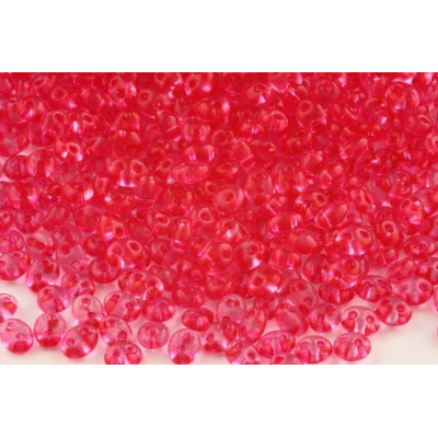 Preciosa Twin 2-hole Beads Red 0550/B7015 2.5x5mm | Czech Glass