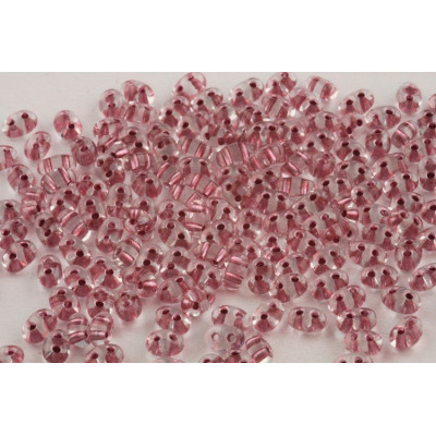 Czech Twin Beads 2.5x5mm Pink 59 | Preciosa 2-Hole Beads