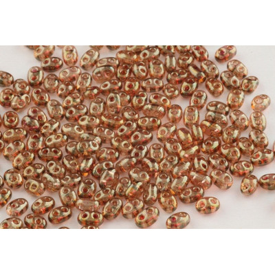 Preciosa Twin Two-Hole Beads Bronze 2.5x5mm 10g | Czech Glass