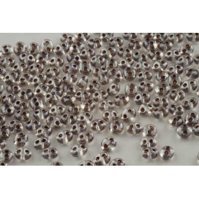 Preciosa Twin Beads 2.5x5mm Smoky Anthracite 72 | Czech Glass